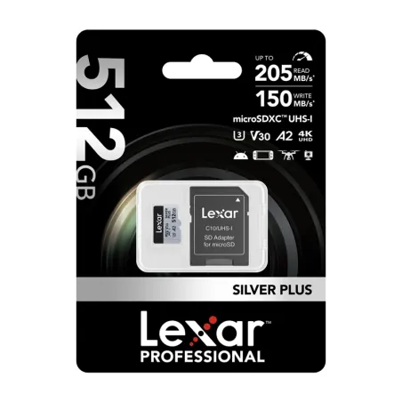 Karta pamięci Lexar High-Performance Silver Plus microSDXC 512GB + adapter